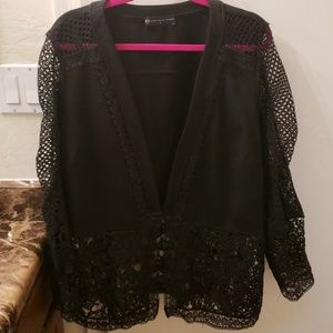blazer with lace design